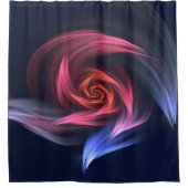 Abstracte vortex vorm rood en blauw douchegordijn (Voorkant)
