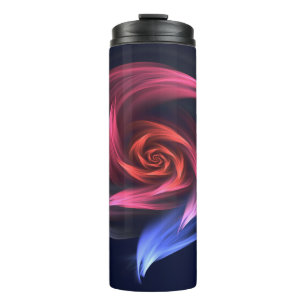 Abstracte vortex vorm rood en blauw thermosbeker