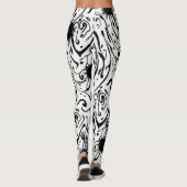 Abstracte, vreemde kunst met vloeibaar inktblok leggings (Achterkant)