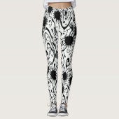 Abstracte, vreemde kunst met vloeibaar inktblok leggings (Voorkant)