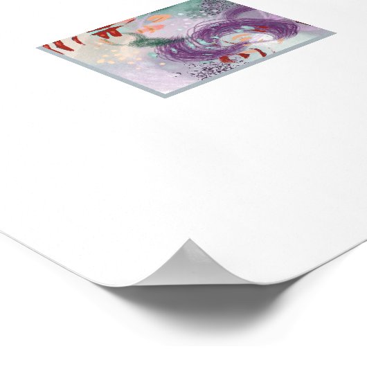 Abstracte vrolijke mark making poster (Hoek)