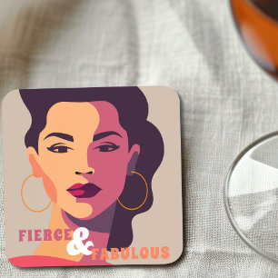 Abstracte Vrouw FEL & FABULOUS Modern Bier Onderzetter