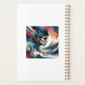 Abstracte vrouw gezicht bruin blauw planner (Achterkant)