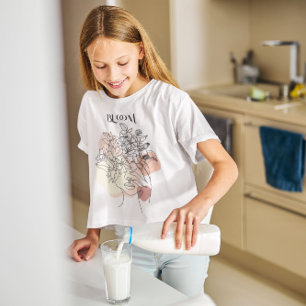 Abstracte vrouw lijn kunst, aardse tonen t-shirt