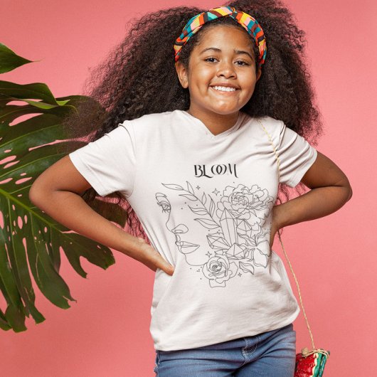 Abstracte vrouw lijn kunst, bohemian boho t-shirt