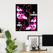 Abstracte vrouw lijn kunst mijn keuze mijn lichaam poster (Thuiskantoor)