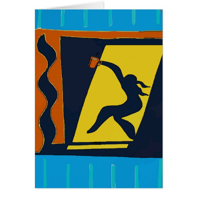 Abstracte vrouw met koffie (Voorkant)