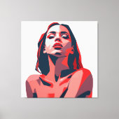 Abstracte vrouw portretteert moderne kunst canvas afdruk (Voorkant)