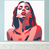 Abstracte vrouw portretteert moderne kunst canvas afdruk (Insitu (Houten vloer))