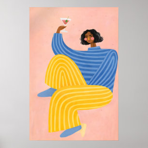 Abstracte Vrouw Poster, Kleurrijk Modern Poster