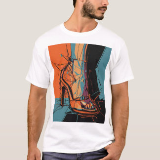 Abstracte vrouw schoen ontwerp stijlvol artistiek t-shirt
