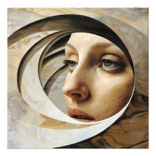 Abstracte vrouw surrealisme foto afdruk