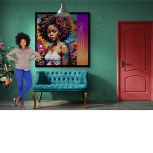 Abstracte vrouw van het geloof Spreuken 31 30 Perfect Poster