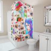 Abstracte vrouwen douchegordijn (In situ)