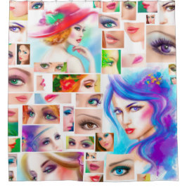 Abstracte vrouwen douchegordijn