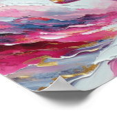 Abstracte vrouwenkop roze bladeren poster (Hoek)