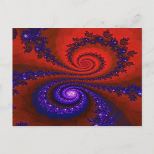 Abstracte vuurkunst en ijsfractal briefkaart (Voorkant)