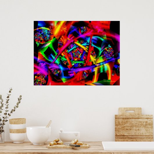 Abstracte vuurkunst poster (Keuken)