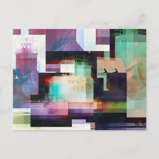 Abstracte vuurtoren briefkaart (Voorkant)