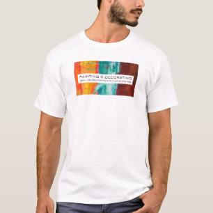 Abstracte wand, schilder en decorator t-shirt