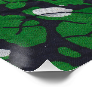 Abstracte wandkunst Abstract behang Groen Oranje Perfect Poster