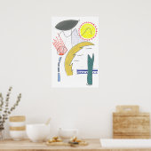 Abstracte wandkunst poster (Keuken)