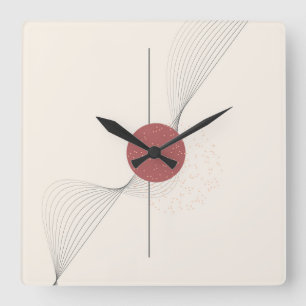 Abstracte wandkunst vierkante klok
