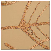 Abstracte Warm Copper Leaves Skeletten Stof (Swatch)