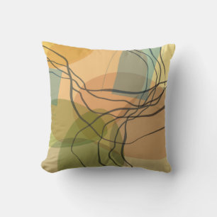 abstracte warme kleuren uit de midden eeuw kussen