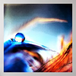 Abstracte waterdruppel levendige macrofotografie poster