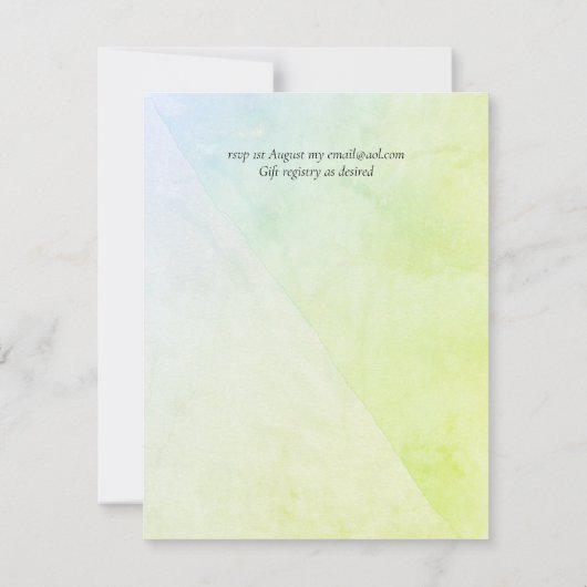 Abstracte waterige tint bruiloft nodigen lage kost kaart (Achterkant)