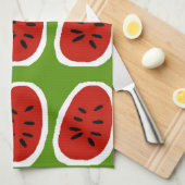 Abstracte watermeloenslikken theedoek (Quarter Fold)