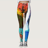 Abstracte waterval met persoonlijke naam leggings (Voorkant)