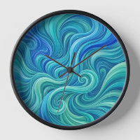 Abstracte Waterval Oceaan Blauwe Gradiënt Kunst Kl