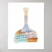 Abstracte Waterverf Aangepast bericht in een fless Poster (Voorkant)