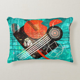 Abstracte waterverf achtergrond met geometrische c accent kussen