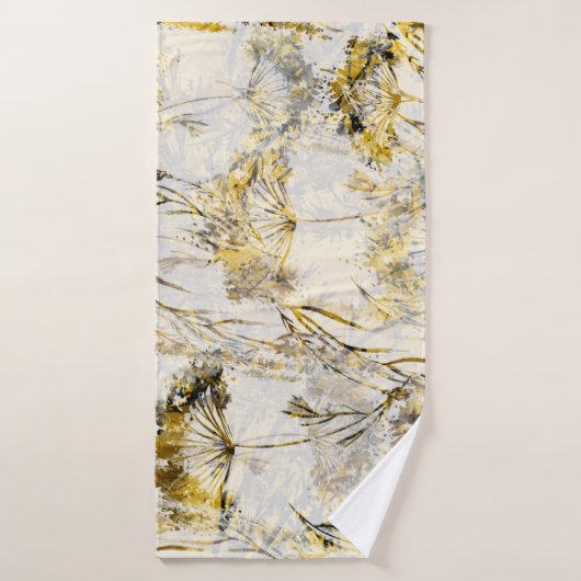 Abstracte waterverf achtergrond: paardenbloem, jen badhanddoek (Badhanddoek)