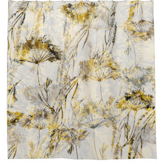 Abstracte waterverf achtergrond: paardenbloem, jen douchegordijn
