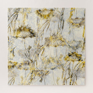 Abstracte waterverf achtergrond: paardenbloem, jen legpuzzel