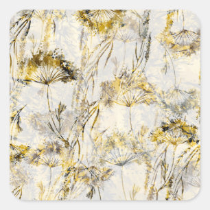 Abstracte waterverf achtergrond: paardenbloem, jen vierkante sticker