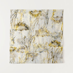 Abstracte waterverf achtergrond: paardenbloem, jen wandkleed