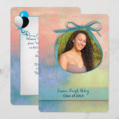 Abstracte waterverf afstudeerfeest kaart (Voorkant / Achterkant)