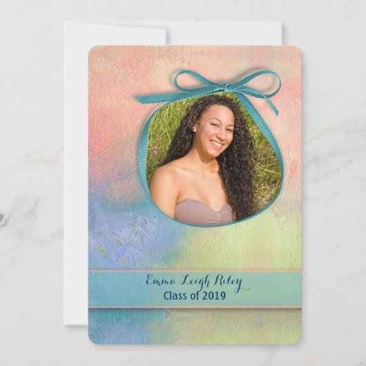 Abstracte waterverf afstudeerfeest kaart (Voorkant)