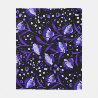 Abstracte Waterverf Anjer Bloemen Patroon Fleece Deken