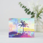 Abstracte Waterverf - Beach Sunset I Briefkaart (Staand voorkant)