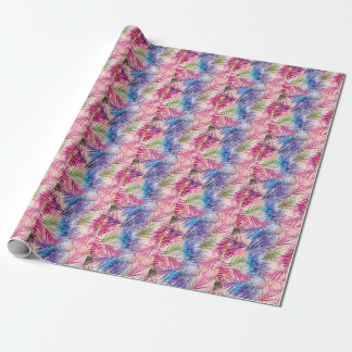 Abstracte Waterverf bladeren allover patroon Cadeaupapier