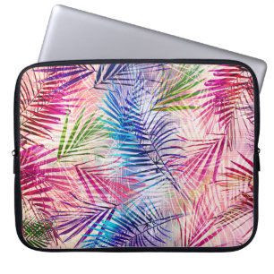 Abstracte Waterverf bladeren allover patroon Laptop Sleeve
