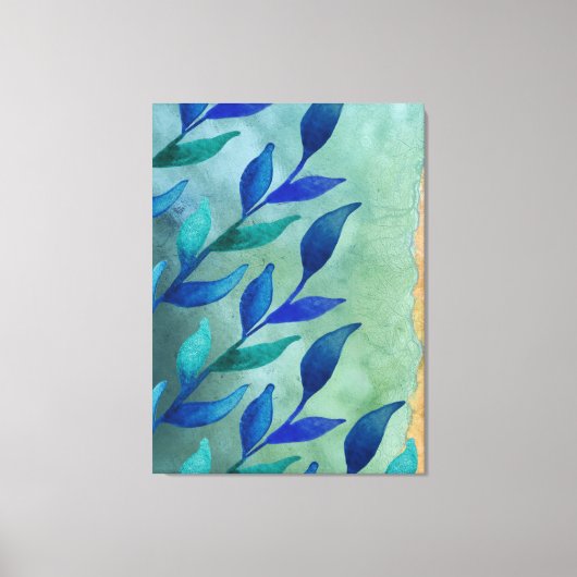 Abstracte waterverf bladeren canvas afdruk (Voorkant)