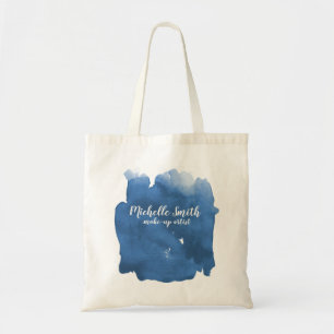 Abstracte waterverf blauw kleur splash brush strok tote bag