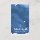 Abstracte waterverf blauw kleur splash brush strok visitekaartje (Voorkant)